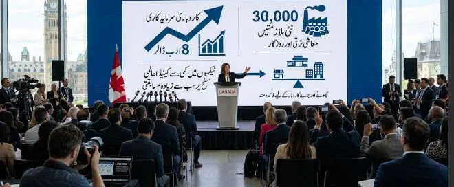 Canadian business and industrial investment represented by commercial buildings and economic activity.