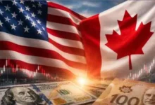 Canadian and American flags representing ongoing trade negotiations and tariff tensions between Canada and the United States
