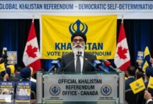 Thousands of Sikhs participate in the Khalistan referendum at Alberta Legislature Grounds in Edmonton, Canada, on October 18, 2026.