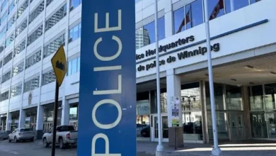 Winnipeg police headquarters building in Manitoba, Canada, at the centre of an investigation into project costs, contracts and financial irregularities.