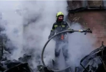 Damage and destruction in Ukraine following a Russian missile and drone attack.