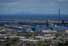 Steel production equipment at a steelmaking facility illustrating the dispute over Stelco’s future in Hamilton, Ontario
