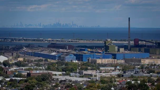 Steel production equipment at a steelmaking facility illustrating the dispute over Stelco’s future in Hamilton, Ontario