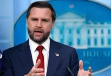 US Vice President JD Vance speaking about the Trump administration’s policy on the Iran conflict