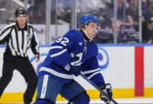 Toronto Maple Leafs during an NHL game against the San Jose Sharks.