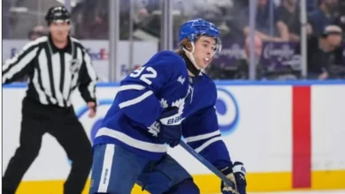 Toronto Maple Leafs during an NHL game against the San Jose Sharks.