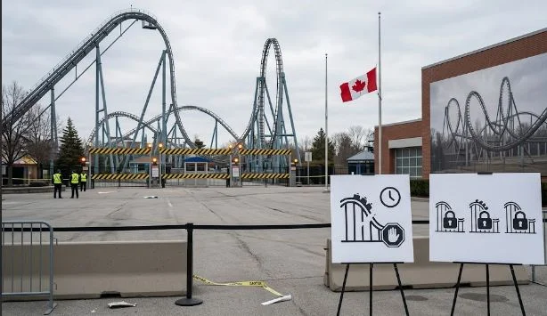 Roller coasters at Canadian amusement parks temporarily closed after a fatal accident in Georgia
